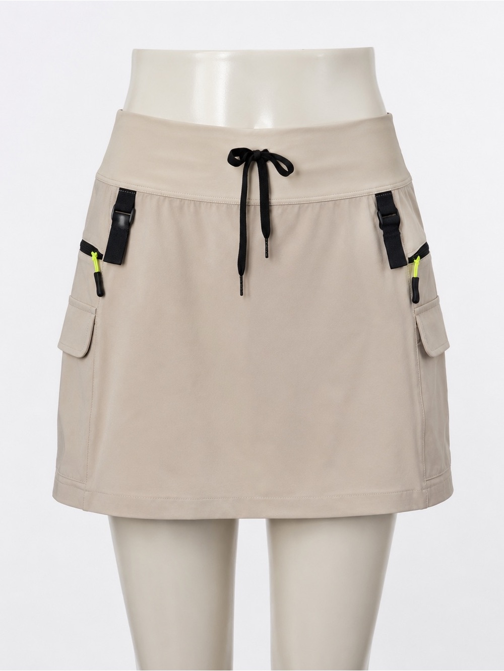 Utility Cargo Athletic Skort Beige Hiking Golf Tennis Skirt Size L